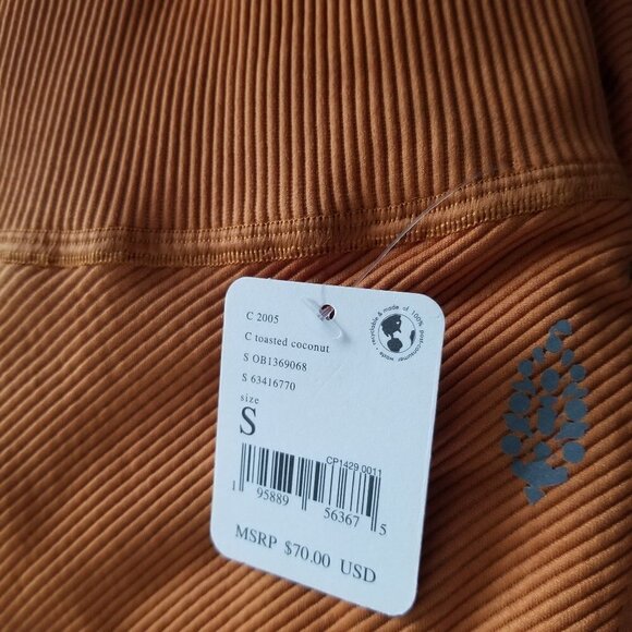 NWT Free People Free Thow Leggings Ribbed Toasted Coconut - Picture 4 of 6